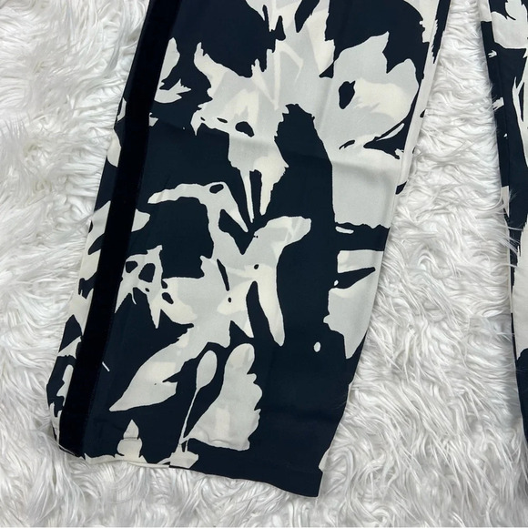 NWOT FUZZI Floral-print Crepe Track Pants Black Women’s 10 Designer - Picture 5 of 12